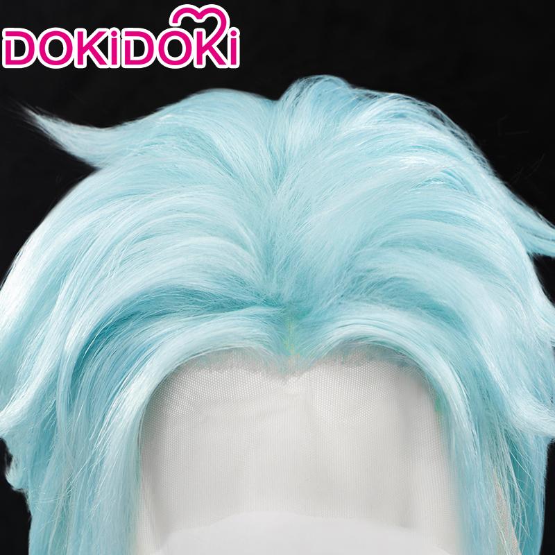 Il Dottore Perücke Spiel Genshin Impact Fatui Vorbote Cosplay Perücke DokiDoki Frontspitze Fatui Doktor Maske Ohrringe