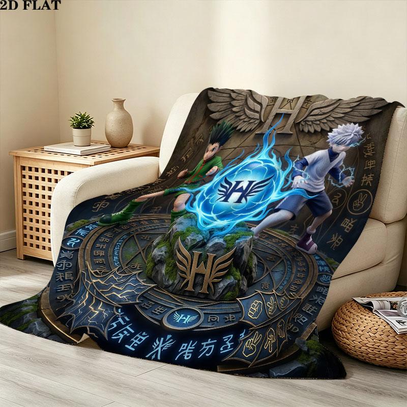 1PC Hunter X Hunter Patterned Flannel Blanket Suitable For All Seasons For Home Decor Warmth And Comfort Gifts Holiday Present