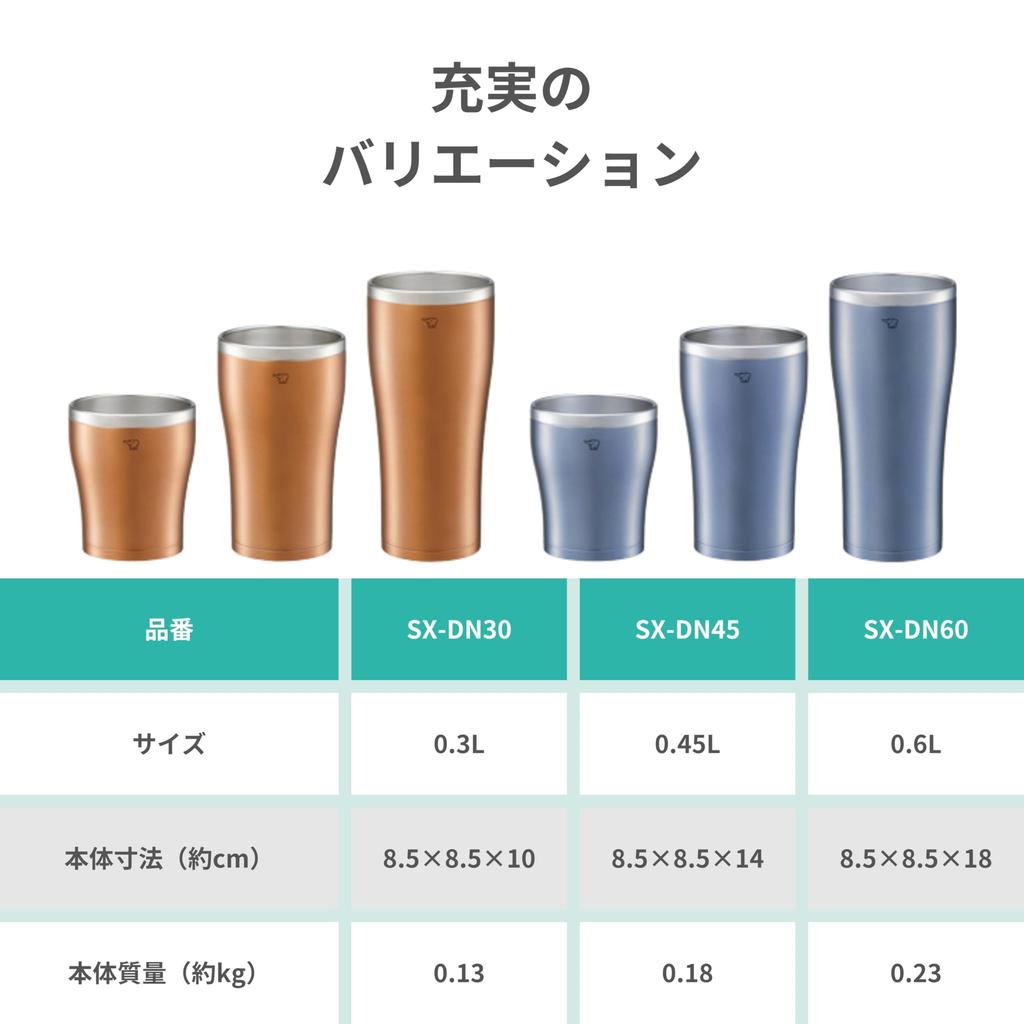 Zojirushi Stainless Steel Tumbler SX-DN30-NC 300ml Insulated Cold Retention Lip Cup Gift Clear Copper