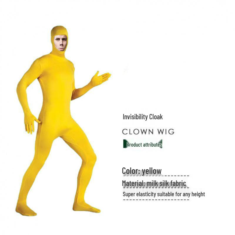 Herren Schwarzer Ninja Cosplay Anzug - Erwachsener Halloween Unsichtbarkeits-Jumpsuit für Bühnenauftritte.