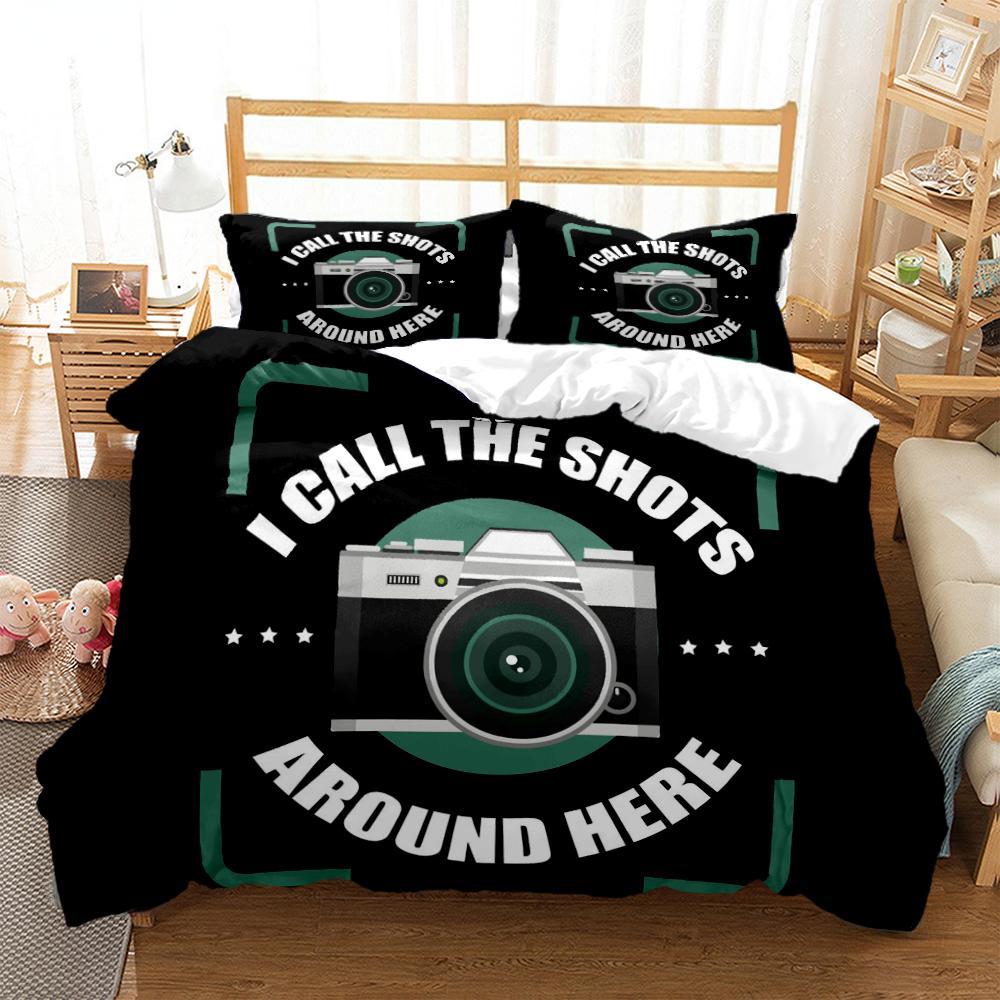 Vintage Camera Duvet Cover Fashion Comforter Bedding Set Soft Quilt Cover and Pillowcases for Teens Boy Single/Double/Queen/King