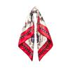 90cm Women's Retro Versatile Imitation Silk Scarf - European & American Style Satin Headscarf with Colorful Print