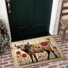 1pc Flannel Sponge 0.47inch Thick - Colorful Decorative Cow Pattern Washable Floor Area Mat, Floor Mat for Entrance, Kitchen, Li