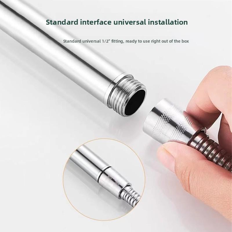 304 Stainless Steel Pressurized Shower Head, Little Waist Bathroom Pressurized Shower Head Hose Set