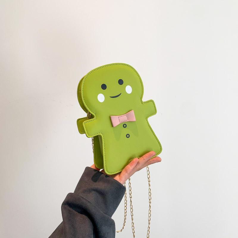 

Странная маленькая сумка женская 2025 популярная супер горячая сумка для мобильного телефона день милый мультфильм сумка через плечо прилив зелёный