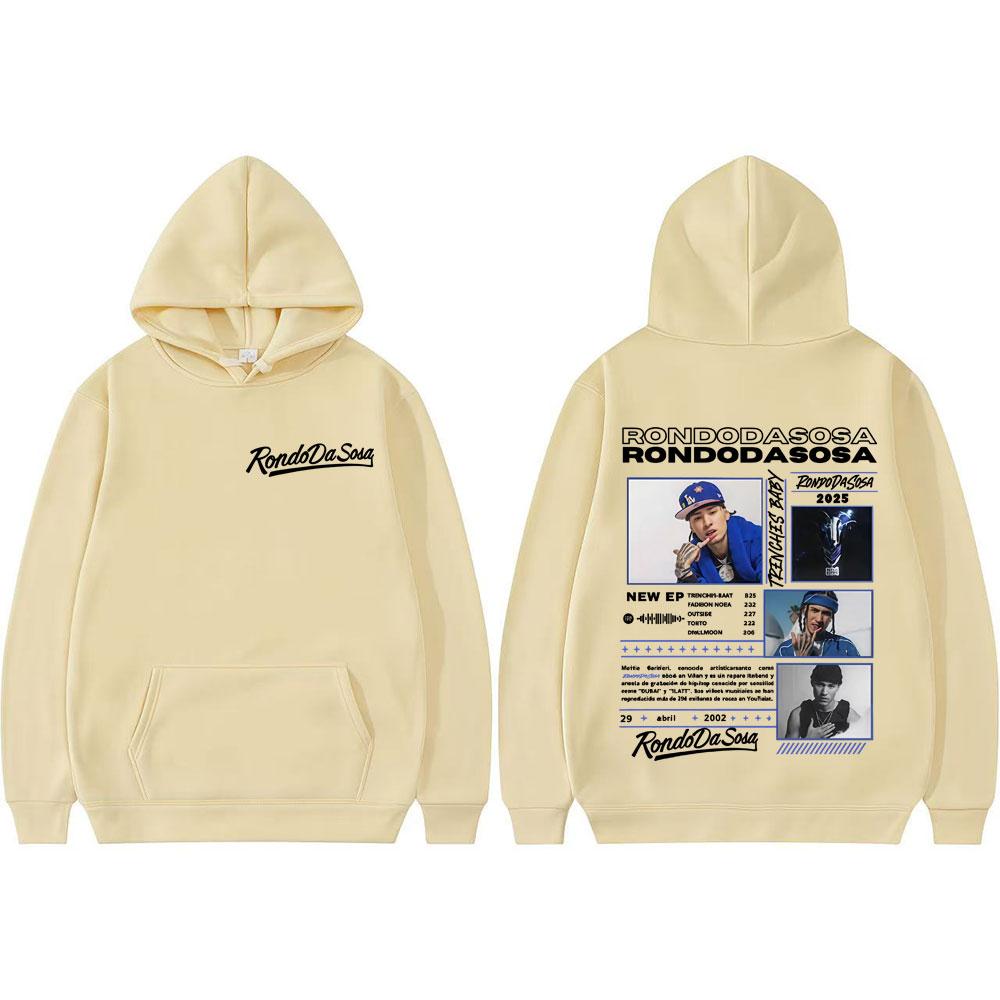 

Rapper Rondoda Sosa Trenches Baby Tour 2025 Double Sided Merch Hoodie Men Clothing Pullover Unisex Vintage Sweatshirt Streetwear S