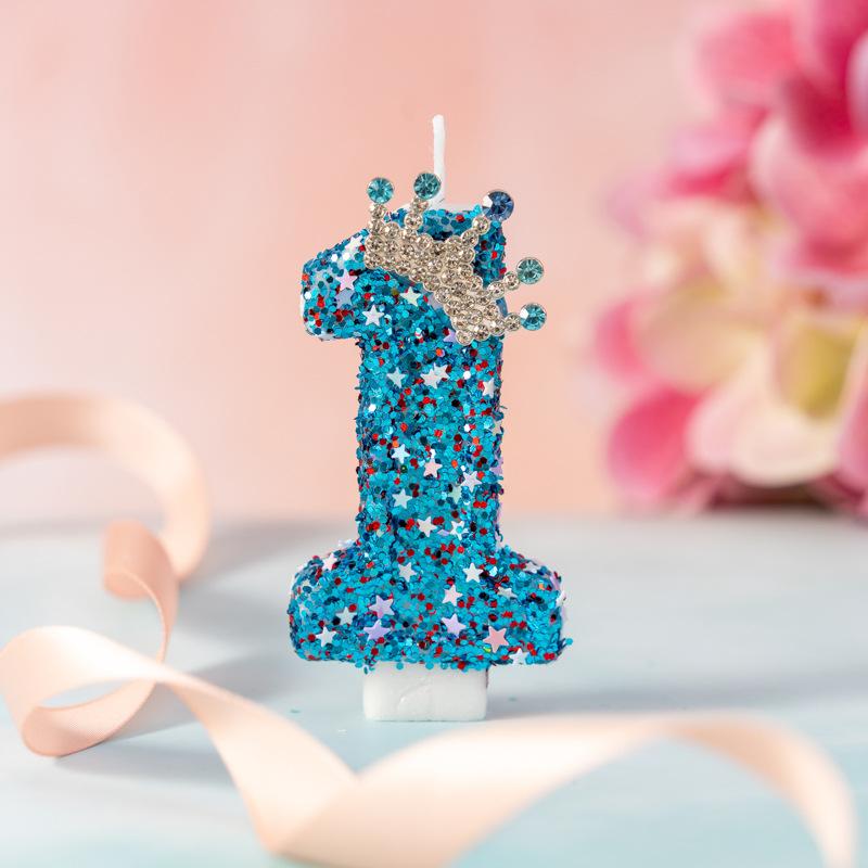 Creative New Crown Numbers Birthday Candles Party Holiday Cake Decorations