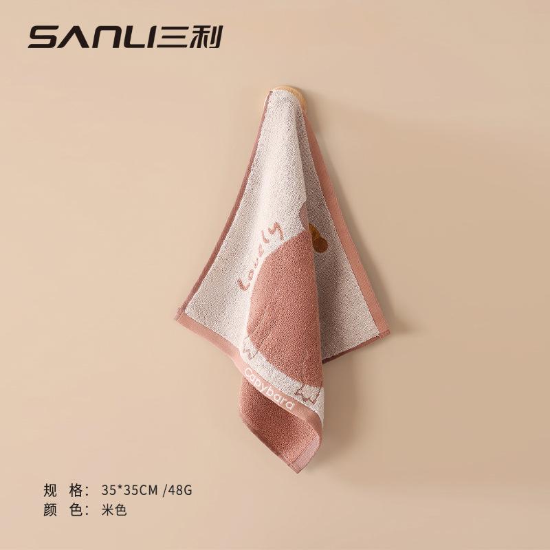 

Towel Kapibara square towel 35 * 35 pure cotton face towel baby hand towel children s cotton small square towel 35x35 бежевый