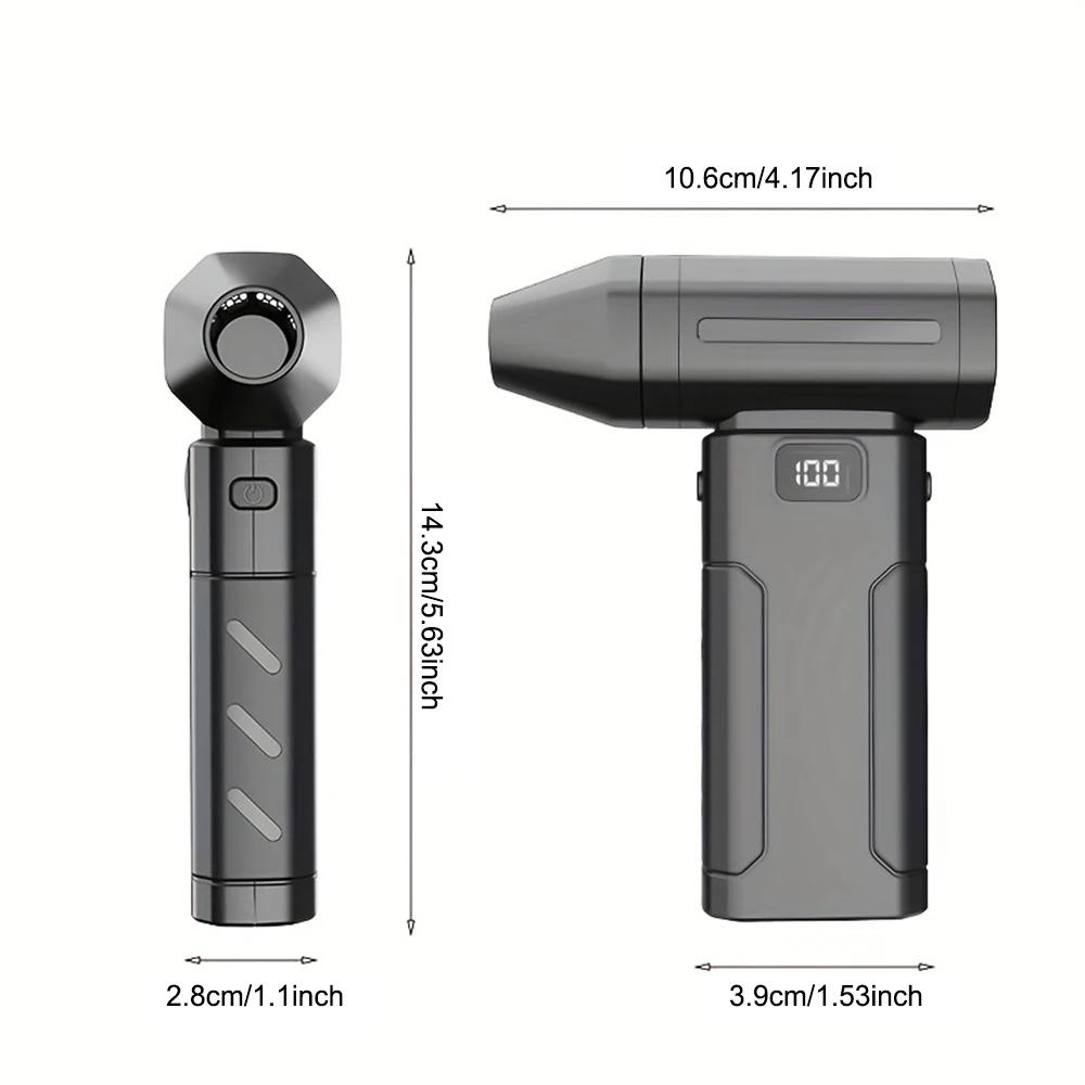 Leistungsstarker Luftgebläse-Fächer 80000 U/min mit Digitalanzeige, Tragbares Handheld-Turbogebläse, 52 m/s Wind, Bürstenloser Jet-Gebläse-Pistolenwerkzeuge zur Autoreinigung