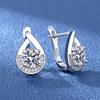 925 Silver Earrings For Women Round Zircon Earrings Sparkling Party Wedding Jewelry Gift Accessories