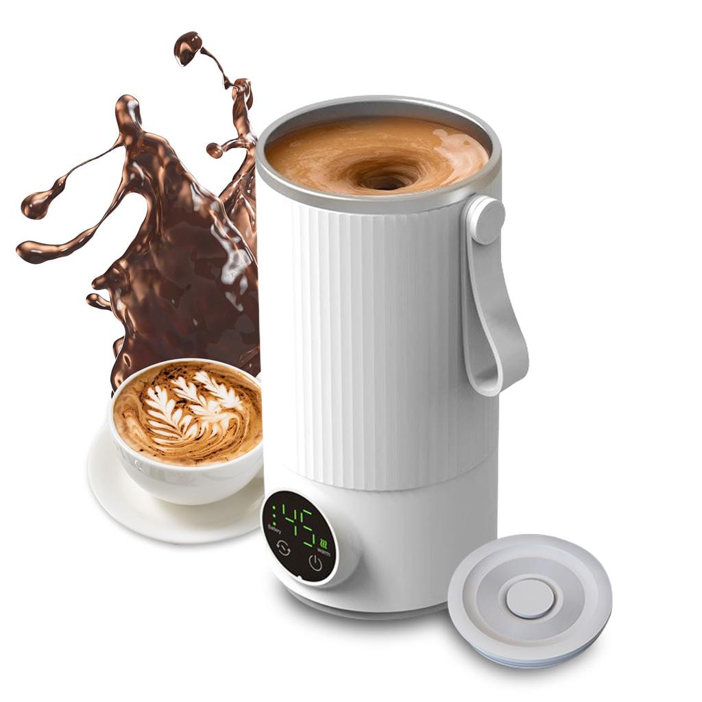 Elektrická míchací konvice USB dobíjecí 300ml Pro 3000mAh hodiny uchování tepla Elektrický mixovací hrnek Elektrický hrnec LCD displej 304 nerez Mléko