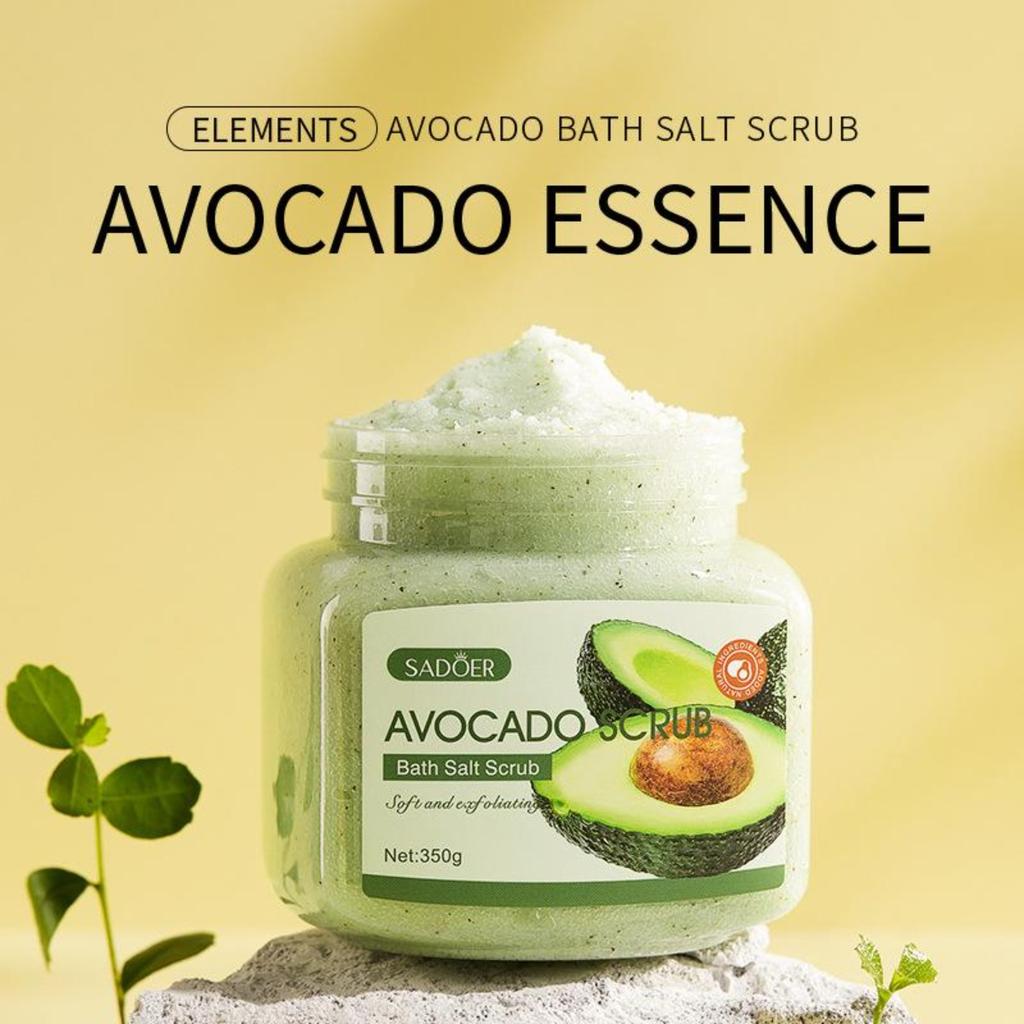 SADOER Avocado Bath Salt Scrub Exfoliates and Cleanses Pores for Body Care