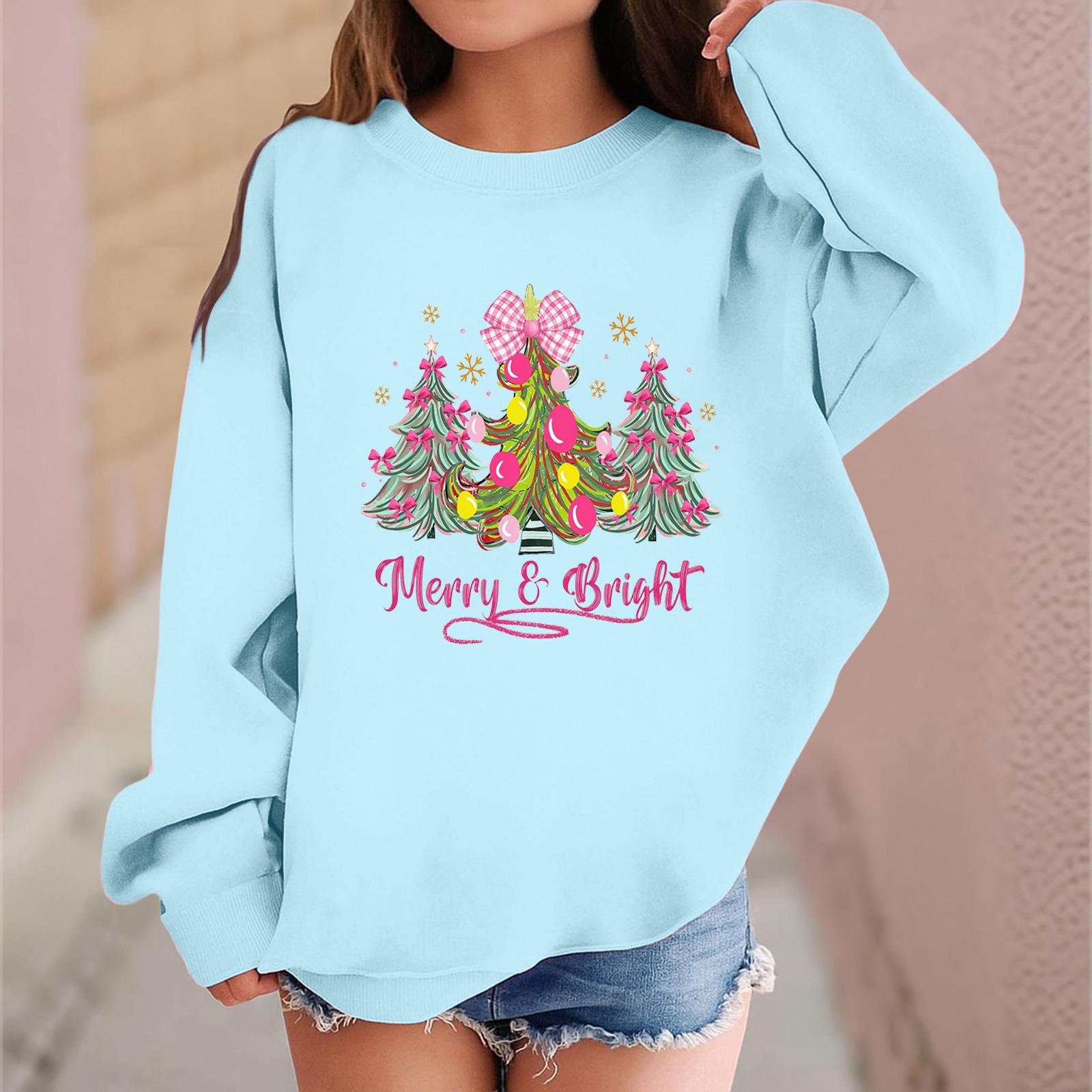 

Детский модный повседневный пуловер с длинными рукавами и свободного кроя с рождественским принтом 120