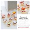 50PCS With Lid Disposable Pudding Cups Transparent Bowl Dessert Cups Salad Cups  Fruit Beverage