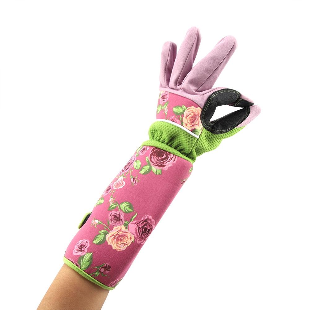 Långa rosbeskärningshandskar Trädgårdshandskar Punkteringsresistenta Arbetshandskar Trädgårdshandskar(Rosa)
