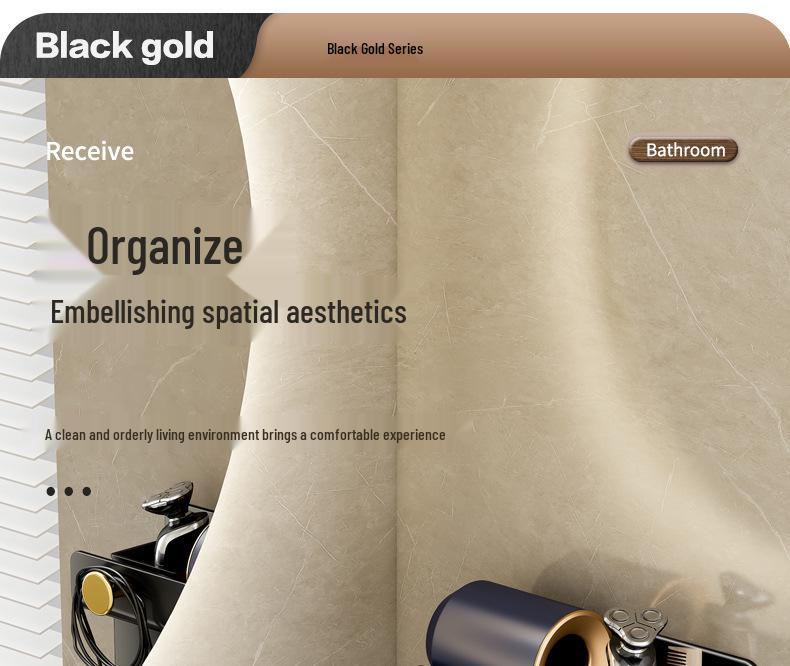 Wall-Mounted Punch-Free Toothbrush and Mouthwash Holder Set