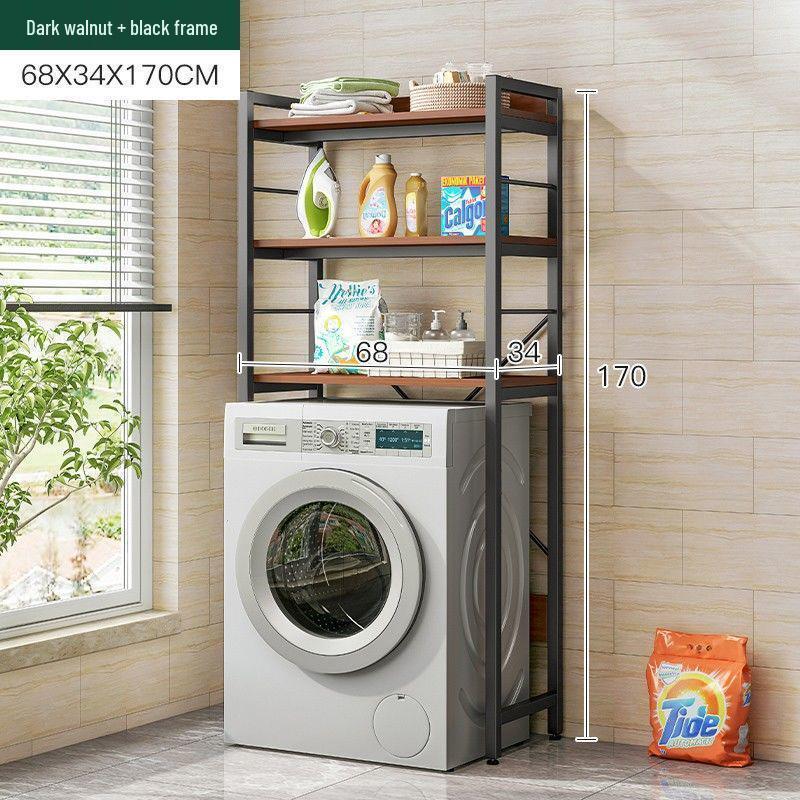 Multi-Layer Floor-Standing Adjustable Storage Rack with Trash Can Holder for Kitchen Use