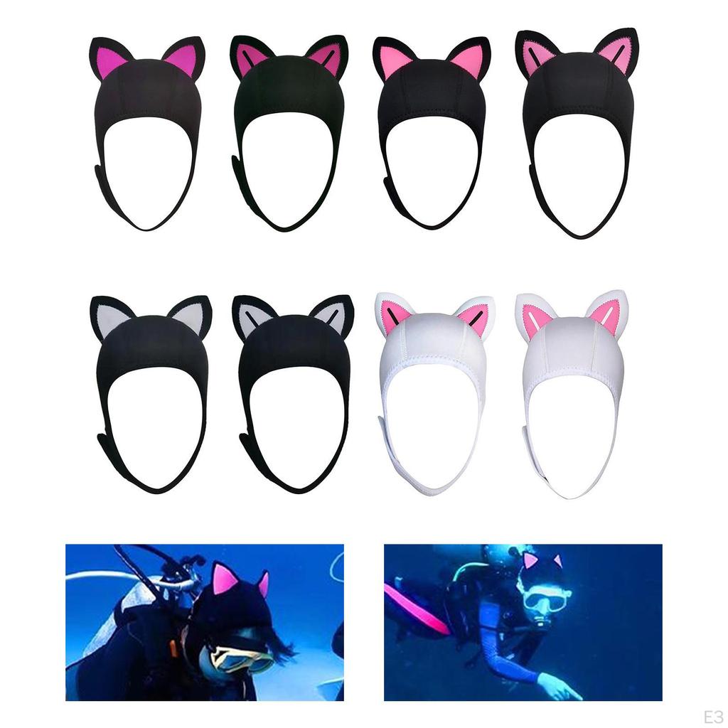 Cat Ears Diving Cap 3mm Neoprene Swimming Suit Hood Cute for