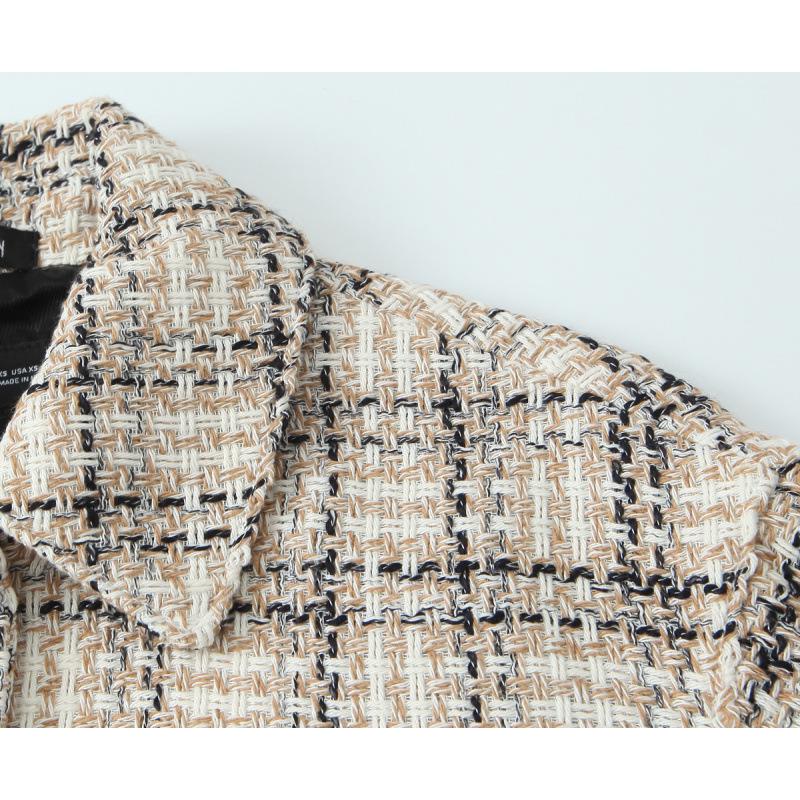 European & American Style Autumn Women's Casual Textured Short Jacket 9013118