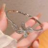 Niche four-leaf flower butterfly open zircon bracelet bracelet versatile hand jewelry women