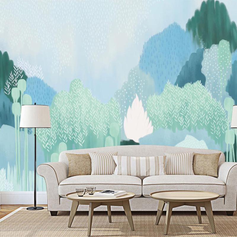 Warm 3D Non-woven Wallpaper Mural for TV Background, Weddings, Living Room, and Bedroom