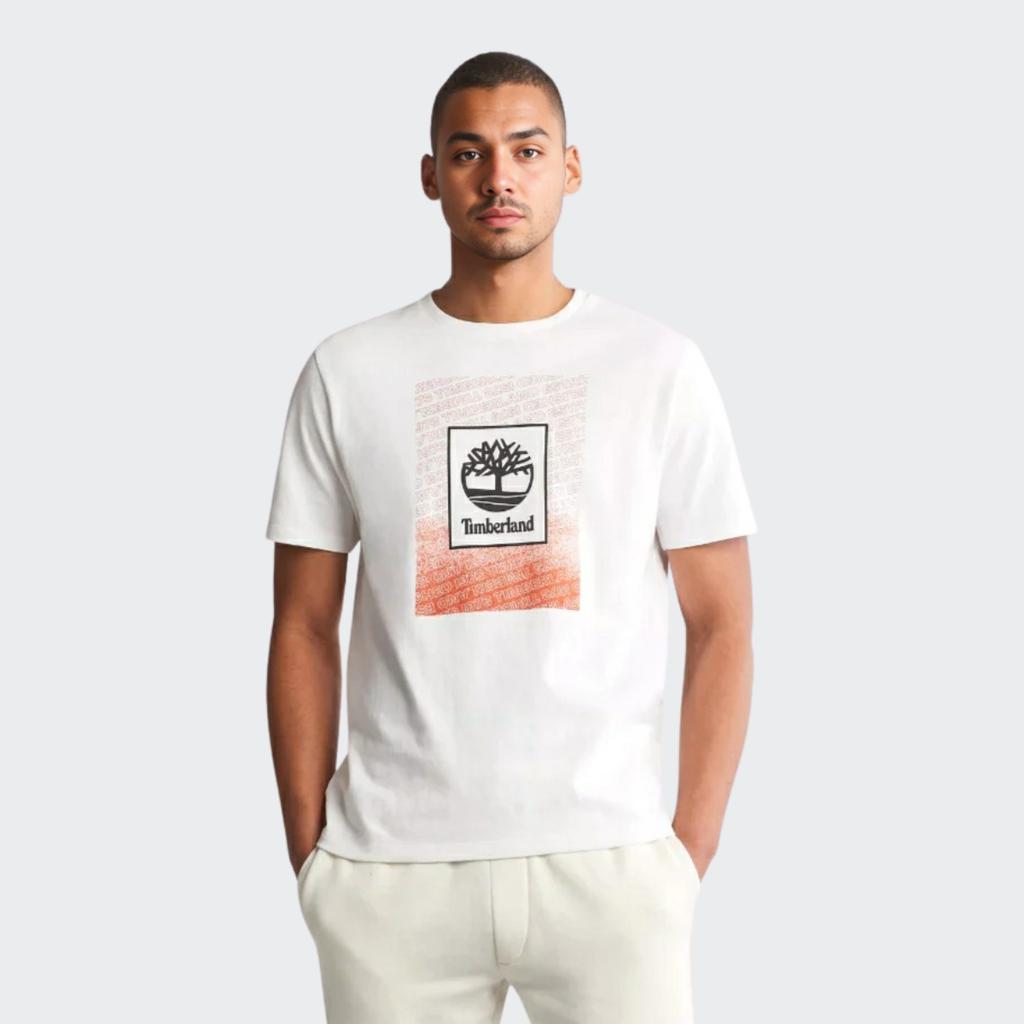 Timberland Logo Print Casual Breathable Short Sleeve T-Shirt Men Tops White A282T-100