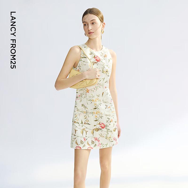 

Langzi Sleeveless Jacquard Print A-line Dress L