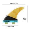 Bamboo Fiberglass Surfboard Fins, 3-Fin Set, Shortboard Accessories, MF Size, Single Twin Tabs (F 1 Bamboo)