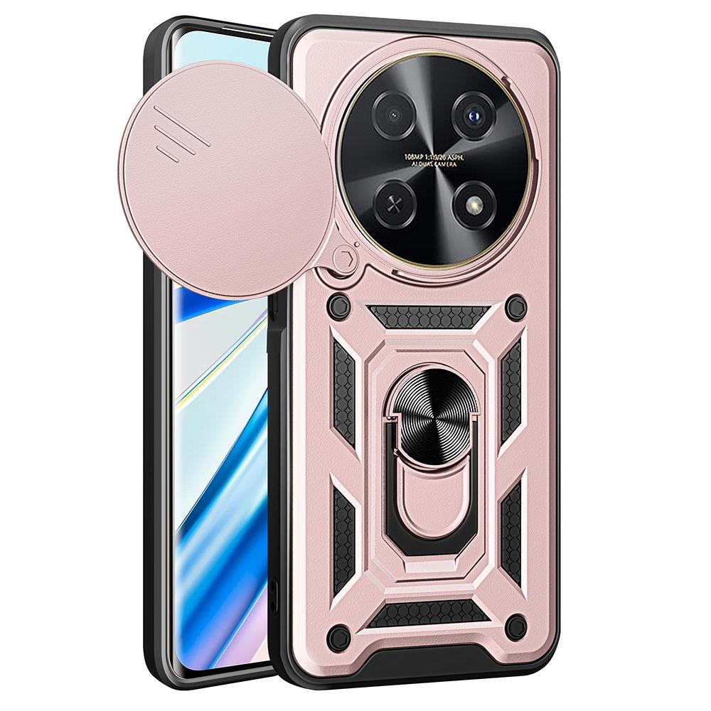 For Huawei Nova 12i 4G Case with Slide Camera Lid PC+TPU Kickstand Phone Cover