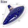 Ocarina,12 Tones Alto C Ceramic Ocarina Musical Instrument with Song Book Neck String Neck Cord Carry Bag