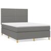 3142250 vidaXL Divan Bed with Mattress Dark Grey 140x190cm Fabric