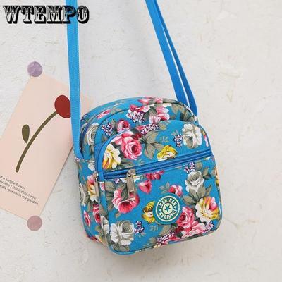 Female Printed Canvas Bag Single Shoulder Crossbody Bag Coin Purse Middle-aged and Elderly Mobile Phone Bag