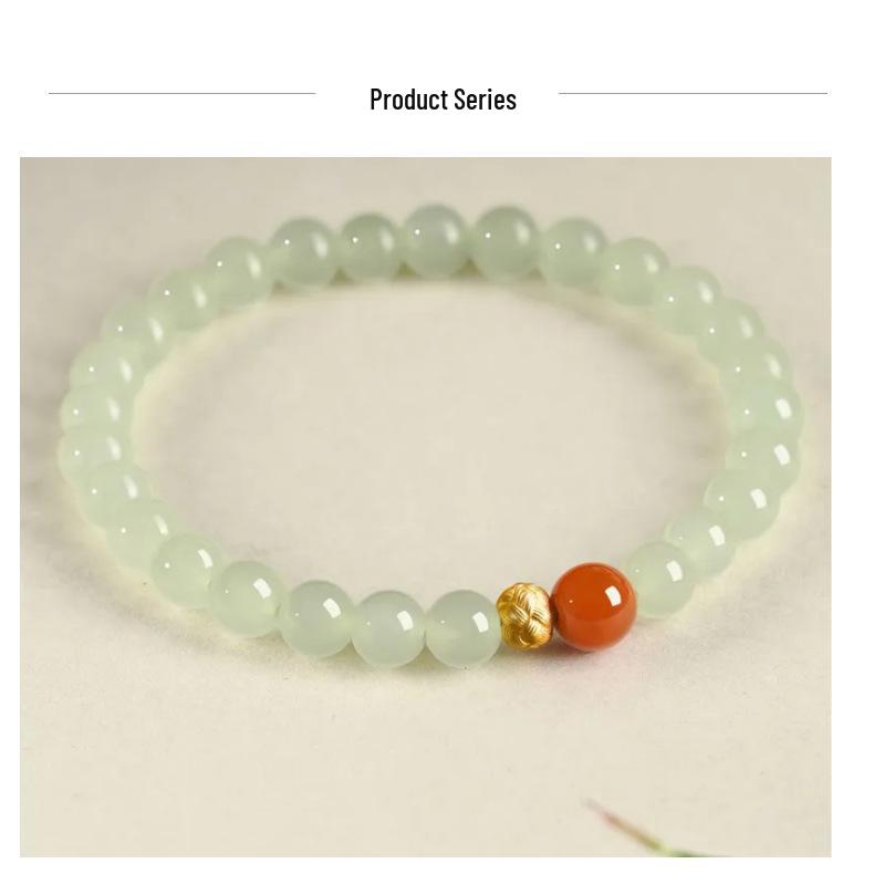 Hetian Jade & Red Agate Bracelet - Chinese Style Jewelry for Women