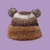 2025 Cute Bear Wool Hat Plush Warm Big Head Circumference Knitted Hat Headgear Season