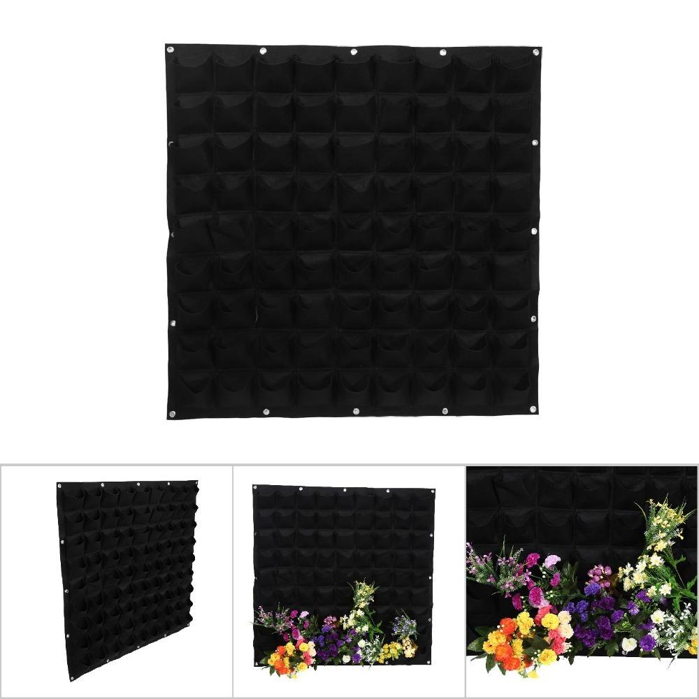 

81 Pockets Plant Bag Felt Wall Plant Bags Durable Wall Hanging Plant Bag Outdoor Gardening чорний