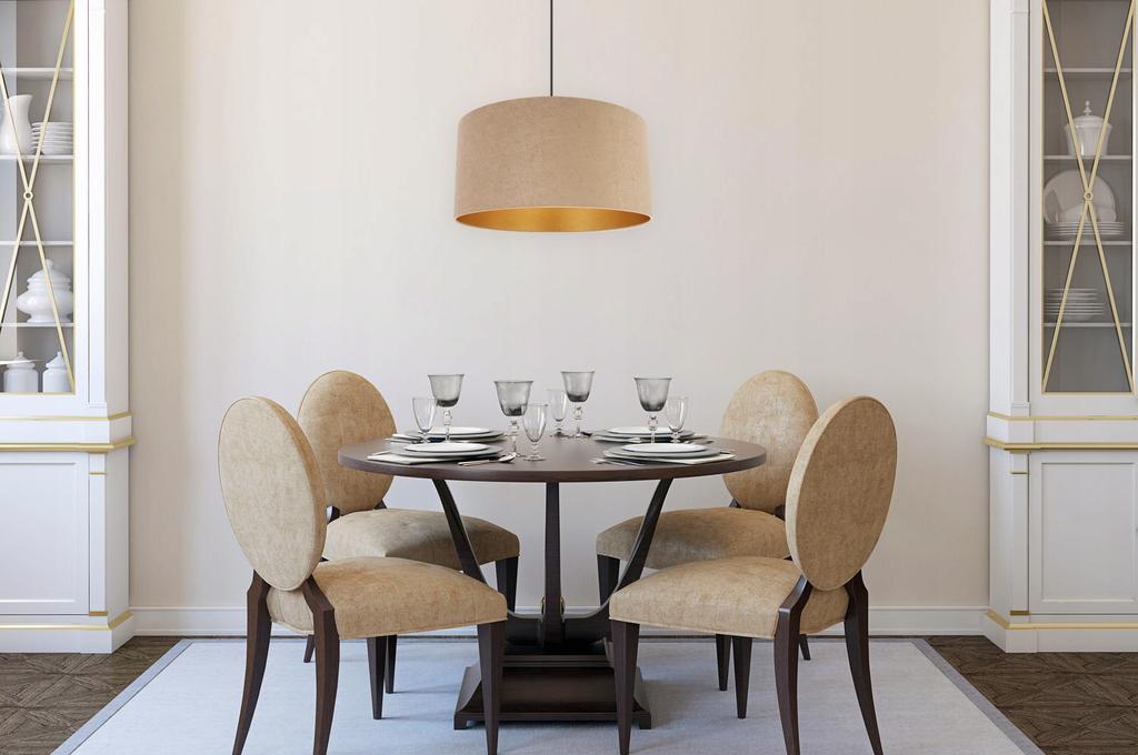 Hanging Lamp Ceiling Chandelier Golden Velvet Lampshade