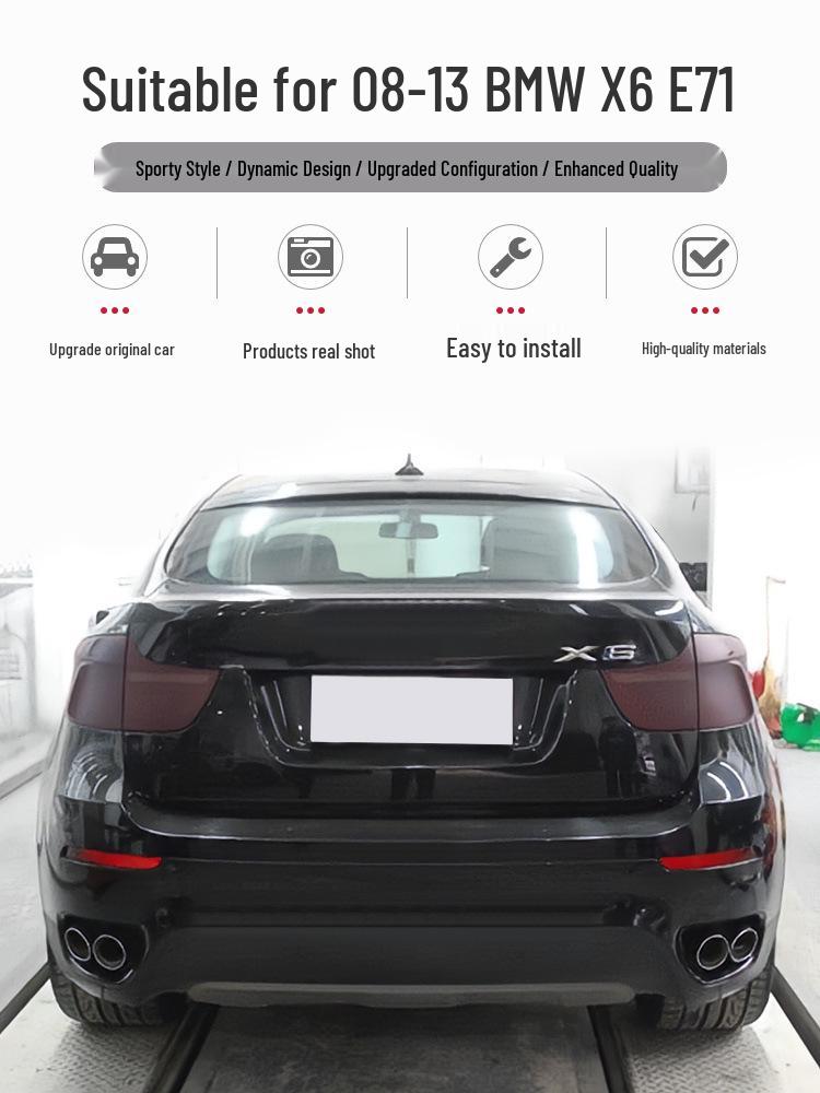 Compatible BMW X6 E71 (09-13) Quad Exhaust Upgrade: Black Stainless Steel Tail Pipes.