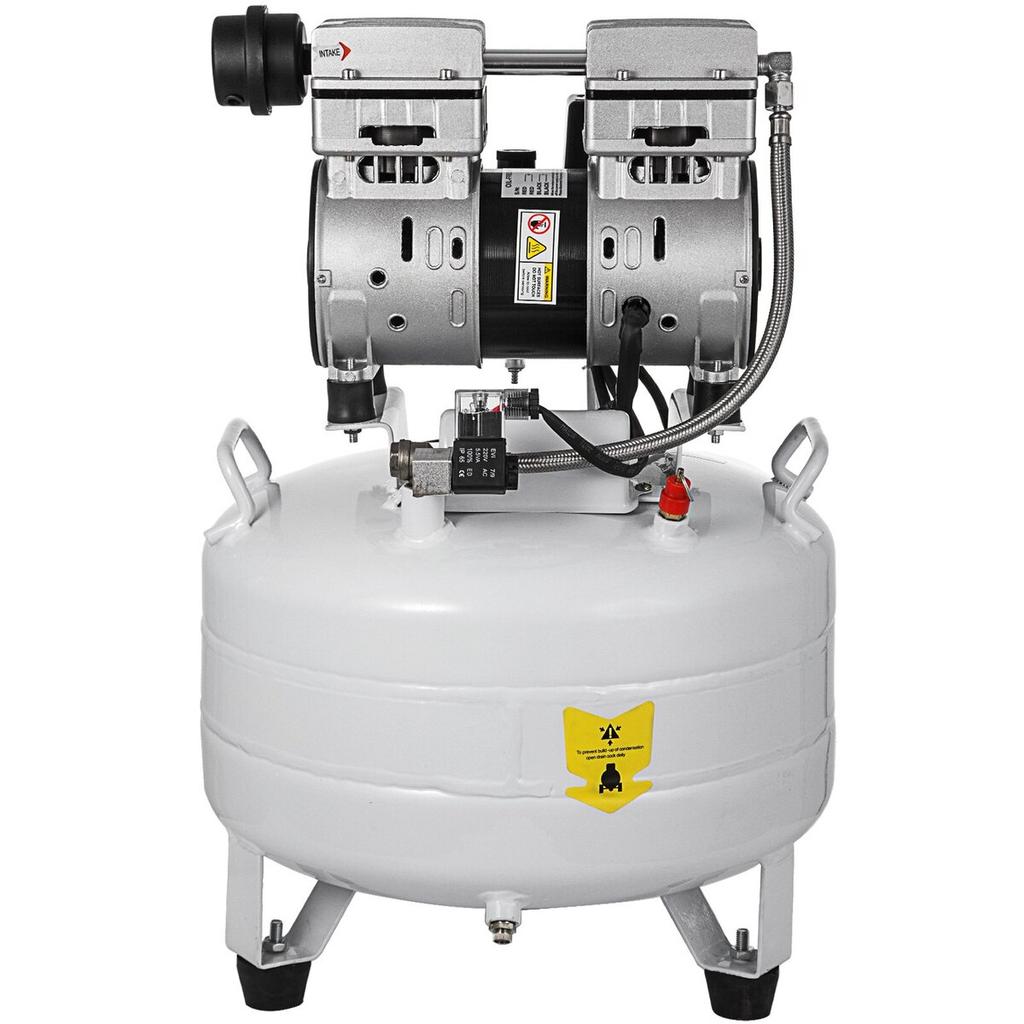 Vertical Air Compressor 6.6 Gallon Ultra Quiet Oil-free Air Compressor 30L Tank Silent Air Compressor 850W Oil free Compressor Low noise