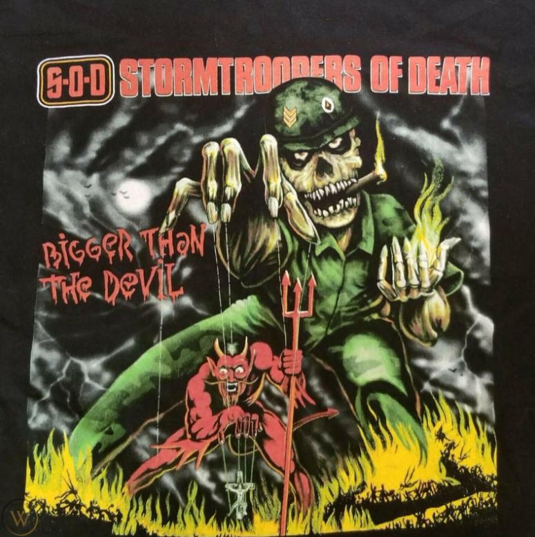 S.O.D. Band BIGGER THAN THE DEVIL Cotton Black Full Size Unisex Shirt L
