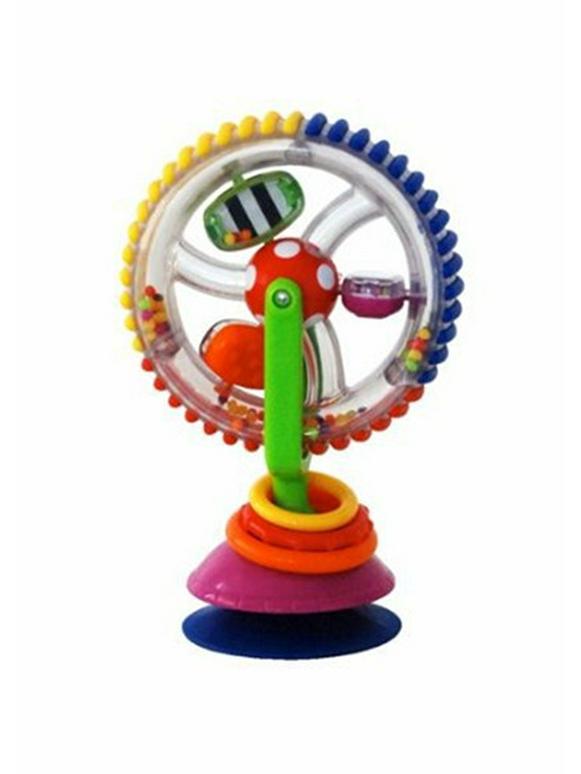 Tri-Color Rotating Ferris Wheel Baby Windmill: Multifunctional, Colorful Suction Cup Rattle Toy