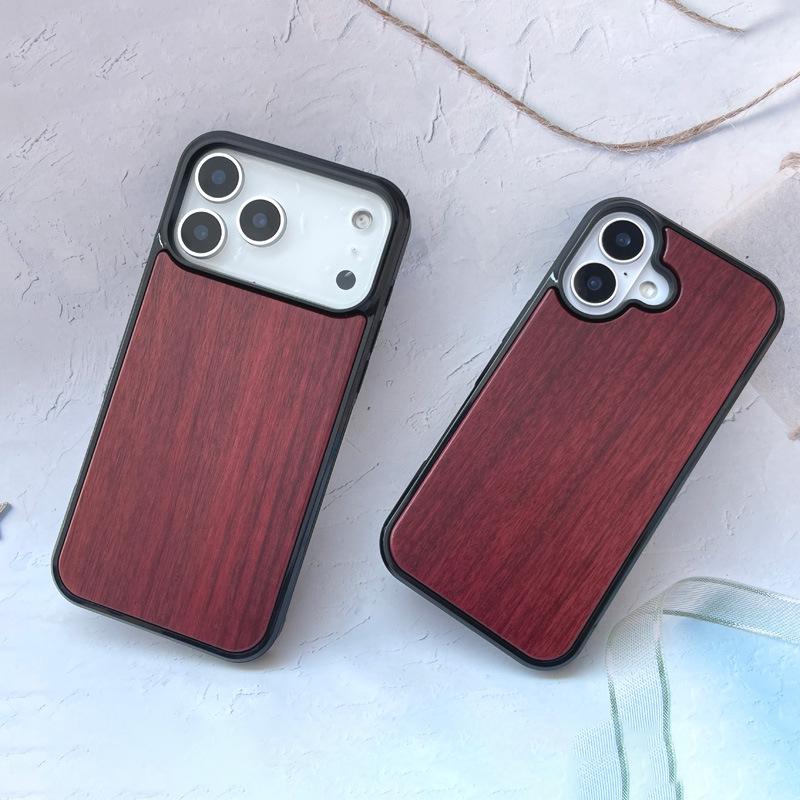Высококачественный черный эбеновый деревянный чехол для iPhone 17 Air/Pro Max Samsung S26 Ultra