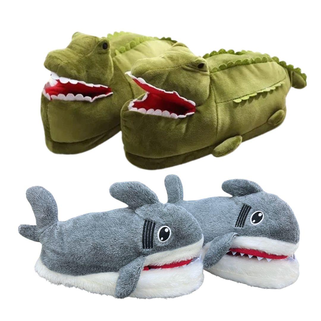 

[Limited stock] Slippers Shark Crocodile Fluffy Room Shoes Biting Indoor Shoes Cute Instagram SNS Travel Overseas Summer Big Miscellaneous Goods