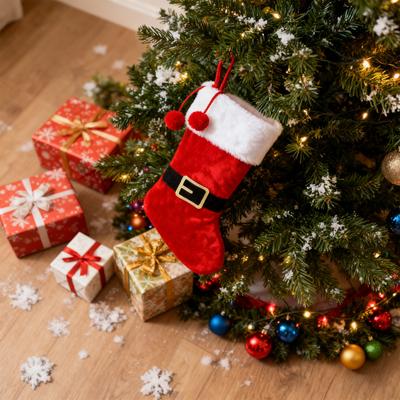 Stoff Weihnachtsstrümpfe Dekorationsanhänger DIY Weihnachtsstrümpfe Weihnachtsbaum Dekoration Requisiten