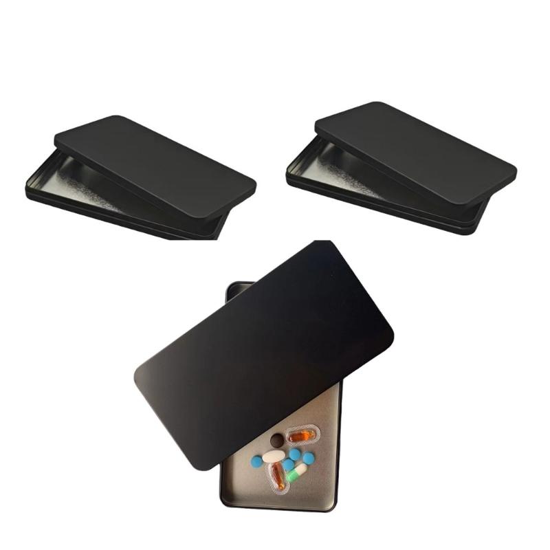 Custodia Organizer Rettangolare Sottile in Metallo per Monete Gioielli Piccoli Oggetti di Valore Portatile Antiruggine Facile da Trasportare Soluzione di Archiviazione per Casa Viaggio