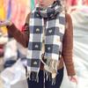 Autumn and winter scarves women's double-sided cashmere plaid love thickened high-end scarf versatile warm shawl factory