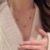 New Chinese Zircon Flower Stud Earrings Necklace Bracelet Simple Fashion Temperament Jewelry Set Light Luxury Niche Jewelry Women