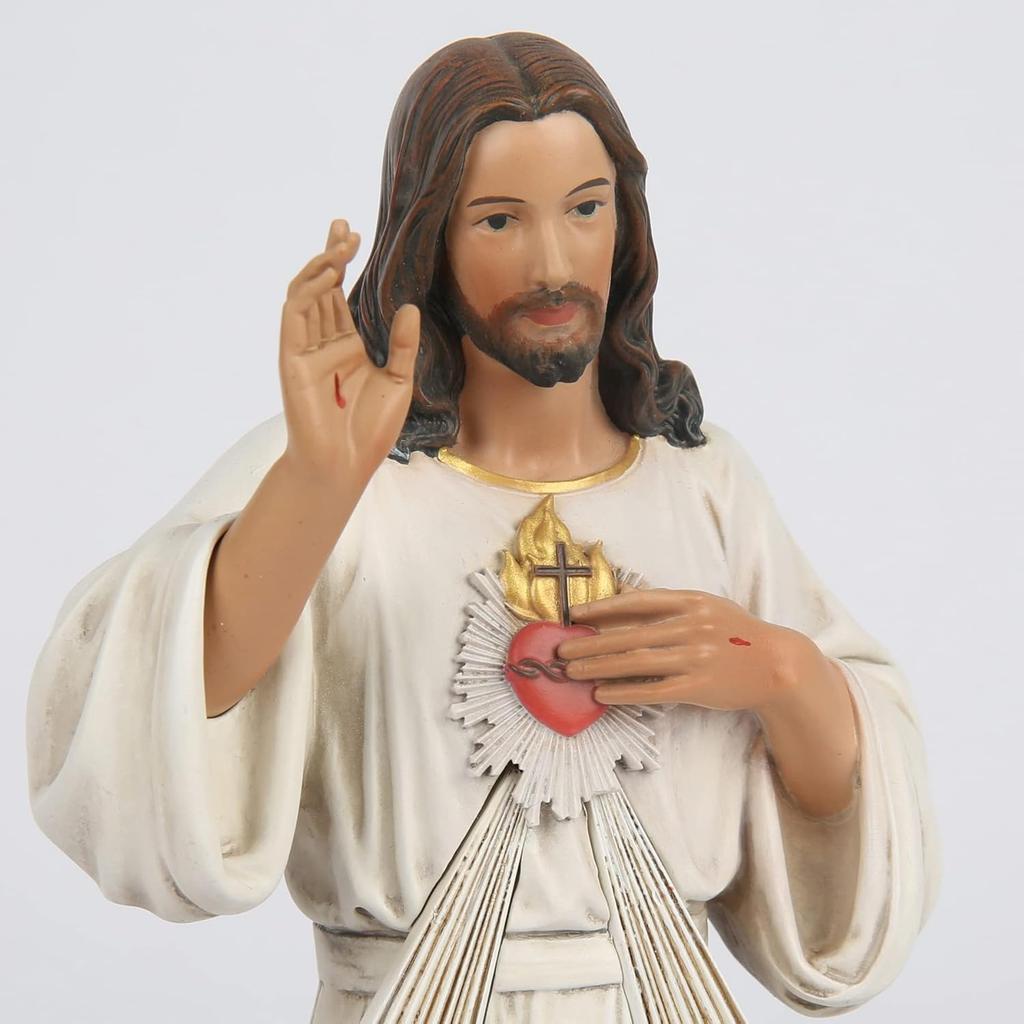 BC Catholic Divine Mercy Statue, Jesus Figure, Catholic Figurine, Religious Gift, 10" H, Handmade by Buildclassic