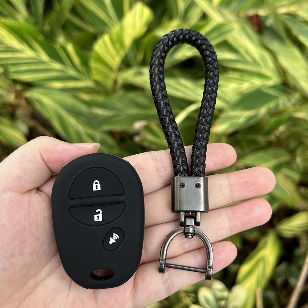 3 Buttons Silicone Car Key Cover Case Skin Protector Holder Rubber Shell for Toyota Sienna Tacoma Tundra Keychain Accessories