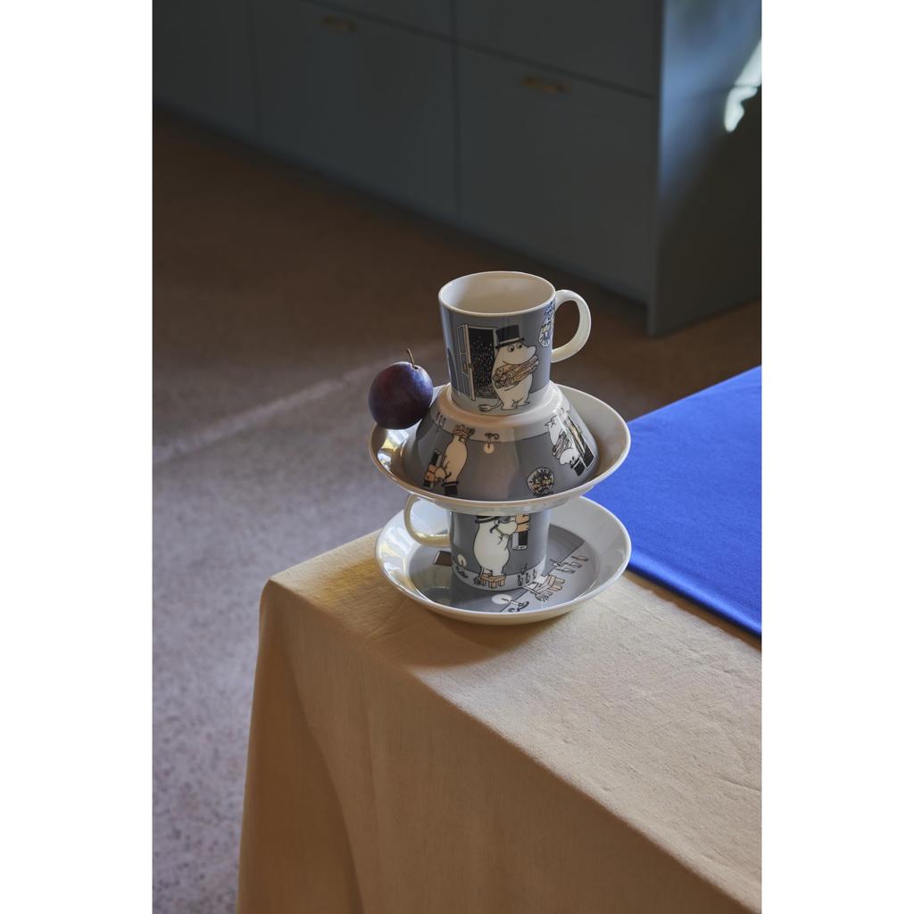 Arabia Moomin by ARABIA Classic Moomin Product Number 1066912 [Officially Imported] Bowl, 15cm, Moominpappa, Gray, Tableware,