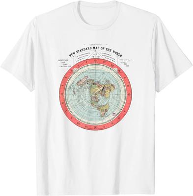NOVÉ OMEZENÉ Trička s mapou světa teorie ploché Země Vtipné tričko s konspirační teorií S-3XL Unisex tričko